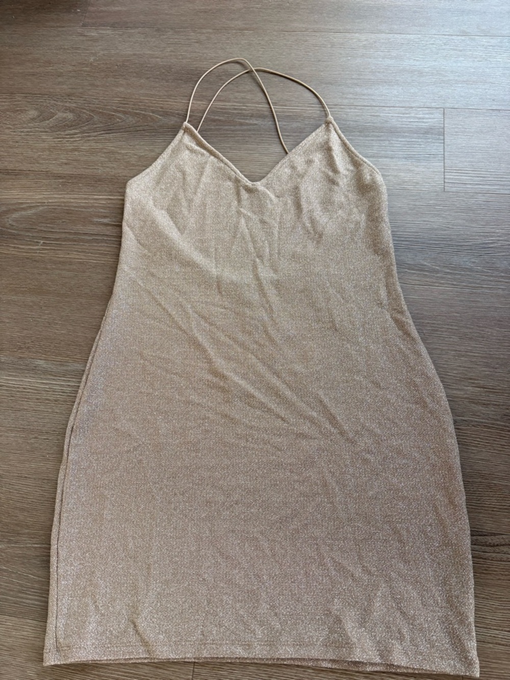 H&M Shimmery Champagne Mini Slip Dress